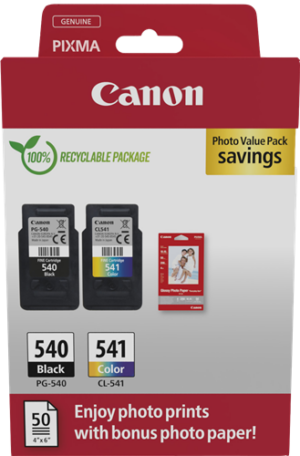 PG-540+CL-541 + 10x15 cm Fotopapier 50 Blatt